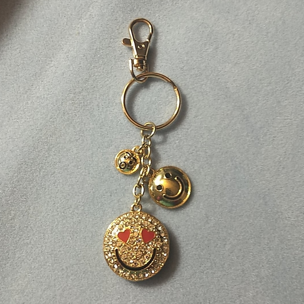 Smiley face purse charm/key ring